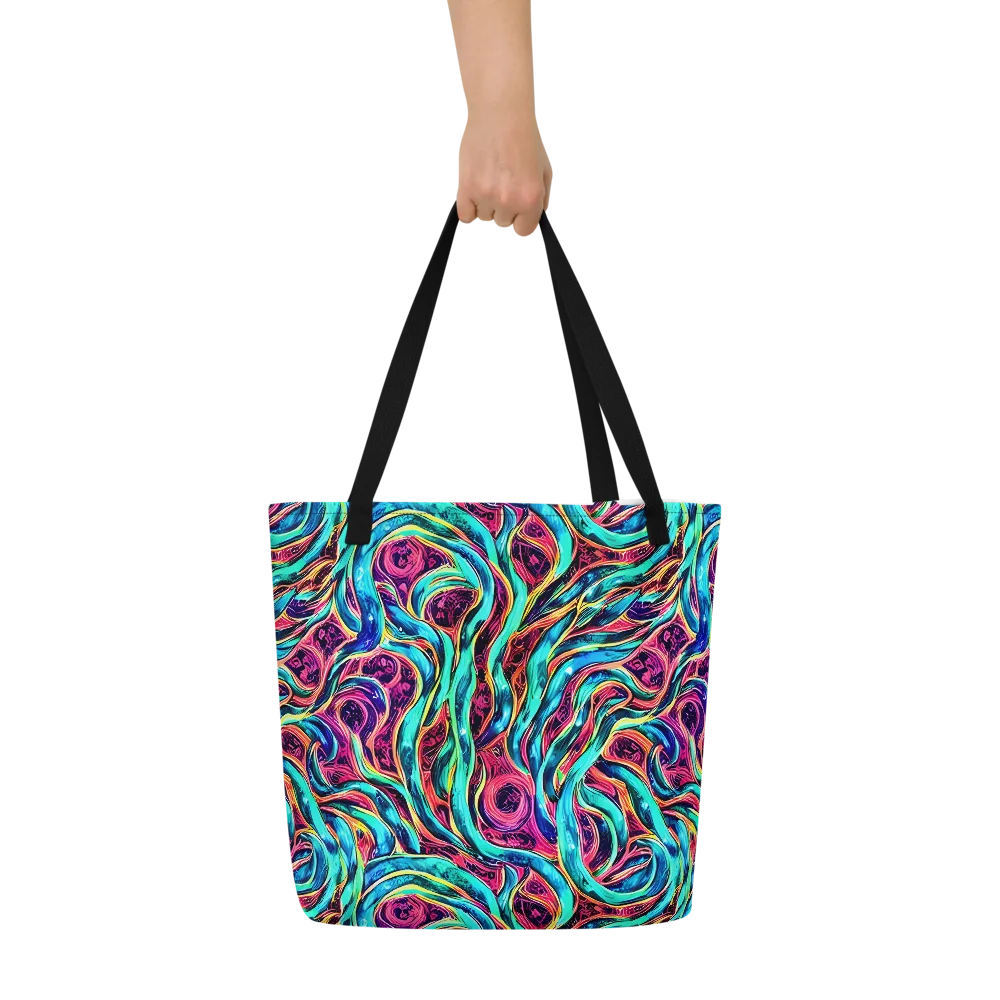 Chromatic Tides on Large Tote Bag W/ Pocket — Front
