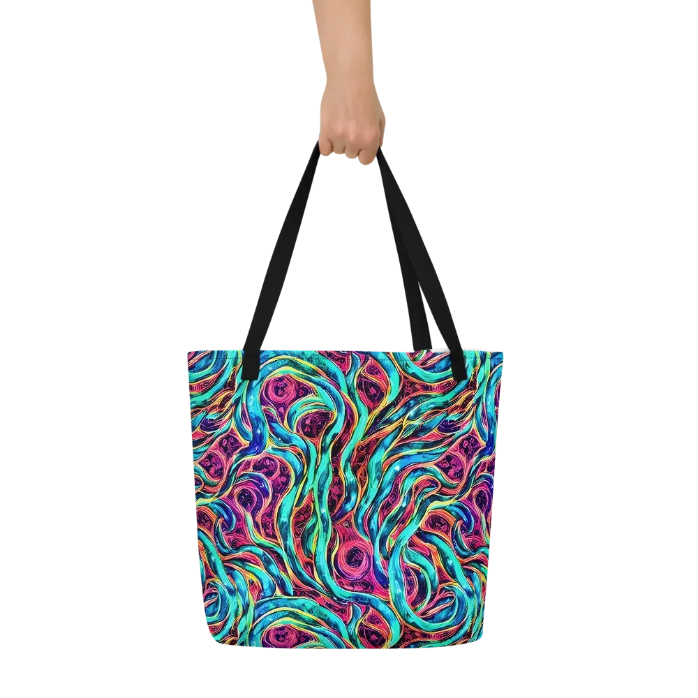 Chromatic Tides on Large Tote Bag W/ Pocket — Front