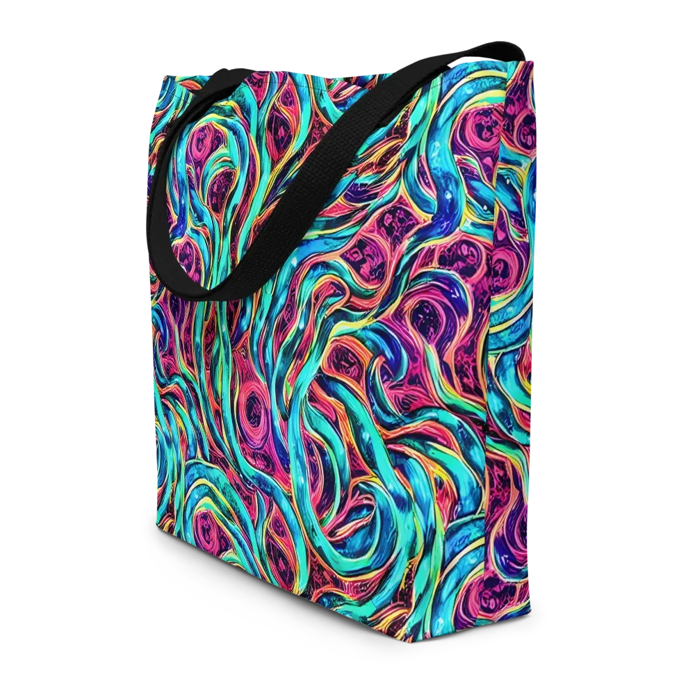 Chromatic Tides on Large Tote Bag W/ Pocket — Front