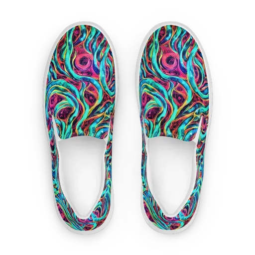 Chromatic Tides on a Women's Slip-On Canvas Shoes