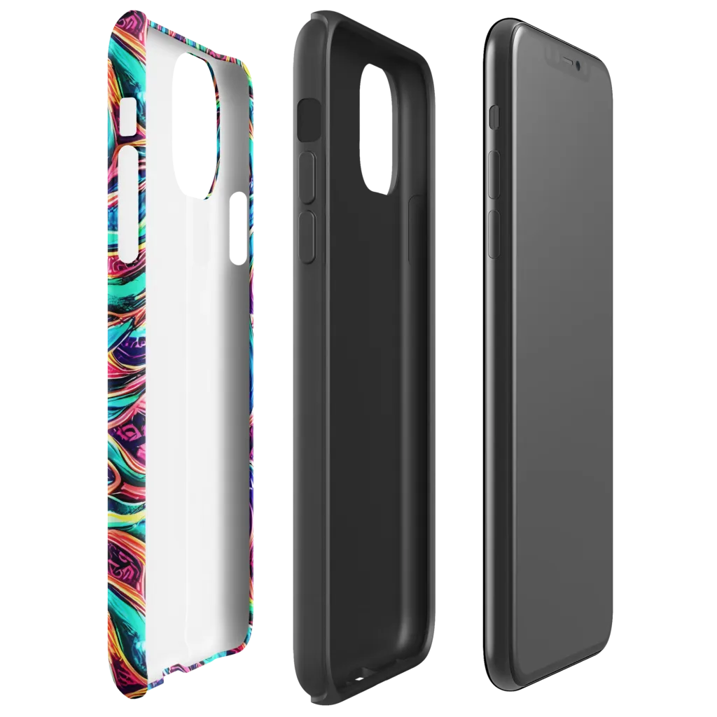 Chromatic Tides on Tough Case for iPhone® — Right