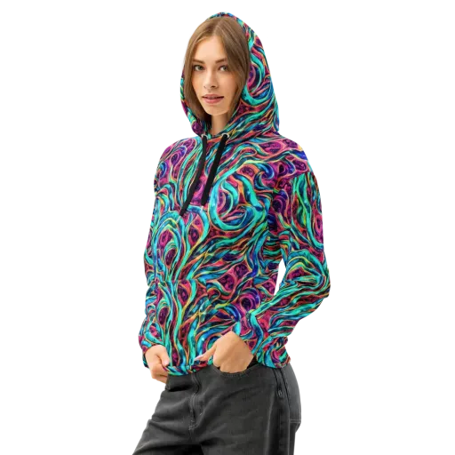 Chromatic Tides on a Cotton Hoodie
