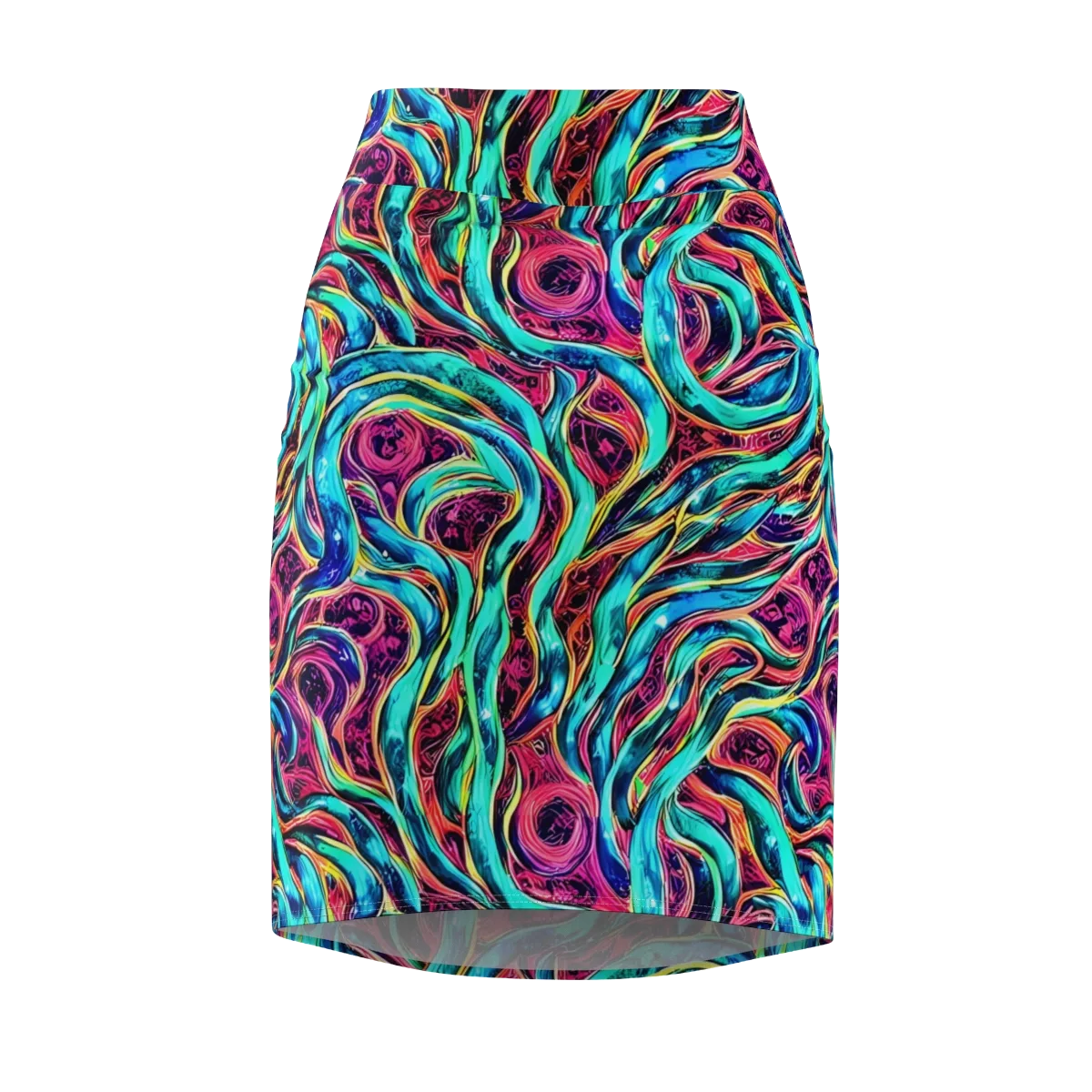 Chromatic Tides on Pencil Skirt — Front