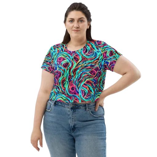 Chromatic Tides on a Crop Tee