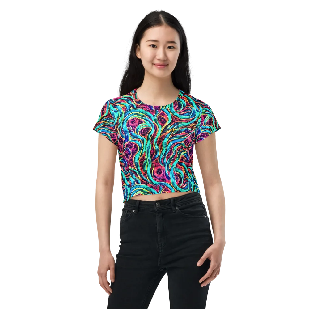 Chromatic Tides on Crop Tee — Front