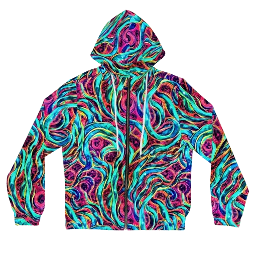 Chromatic Tides on a Women's Full-Zip Hoodie