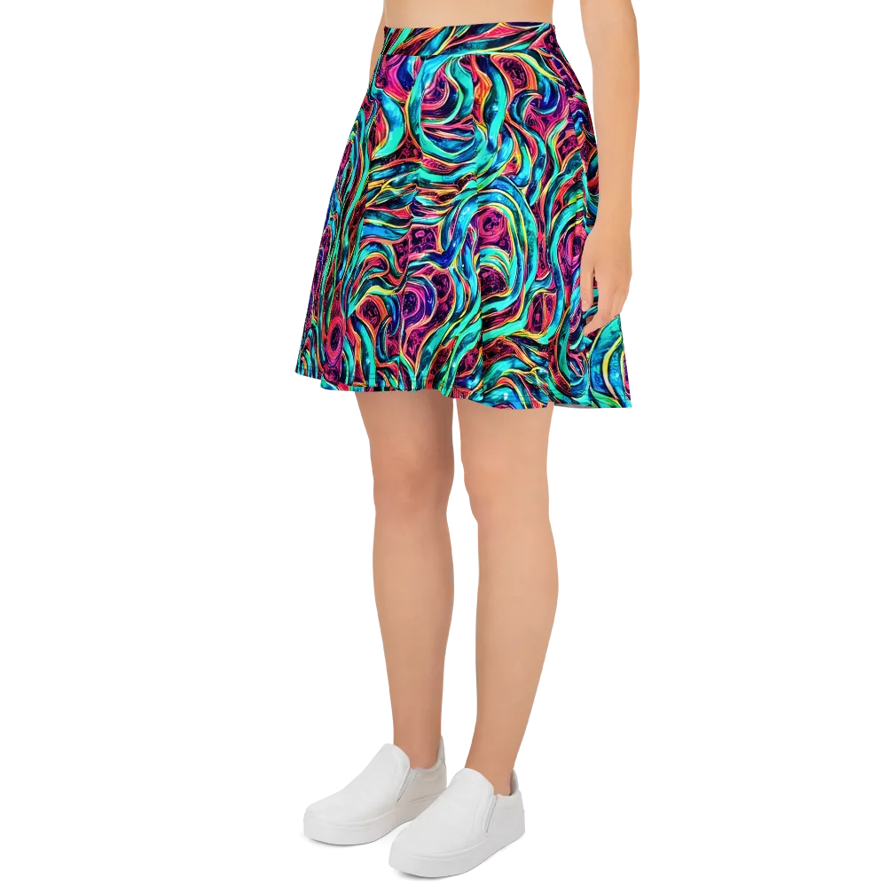 Chromatic Tides on Skater Skirt — Left