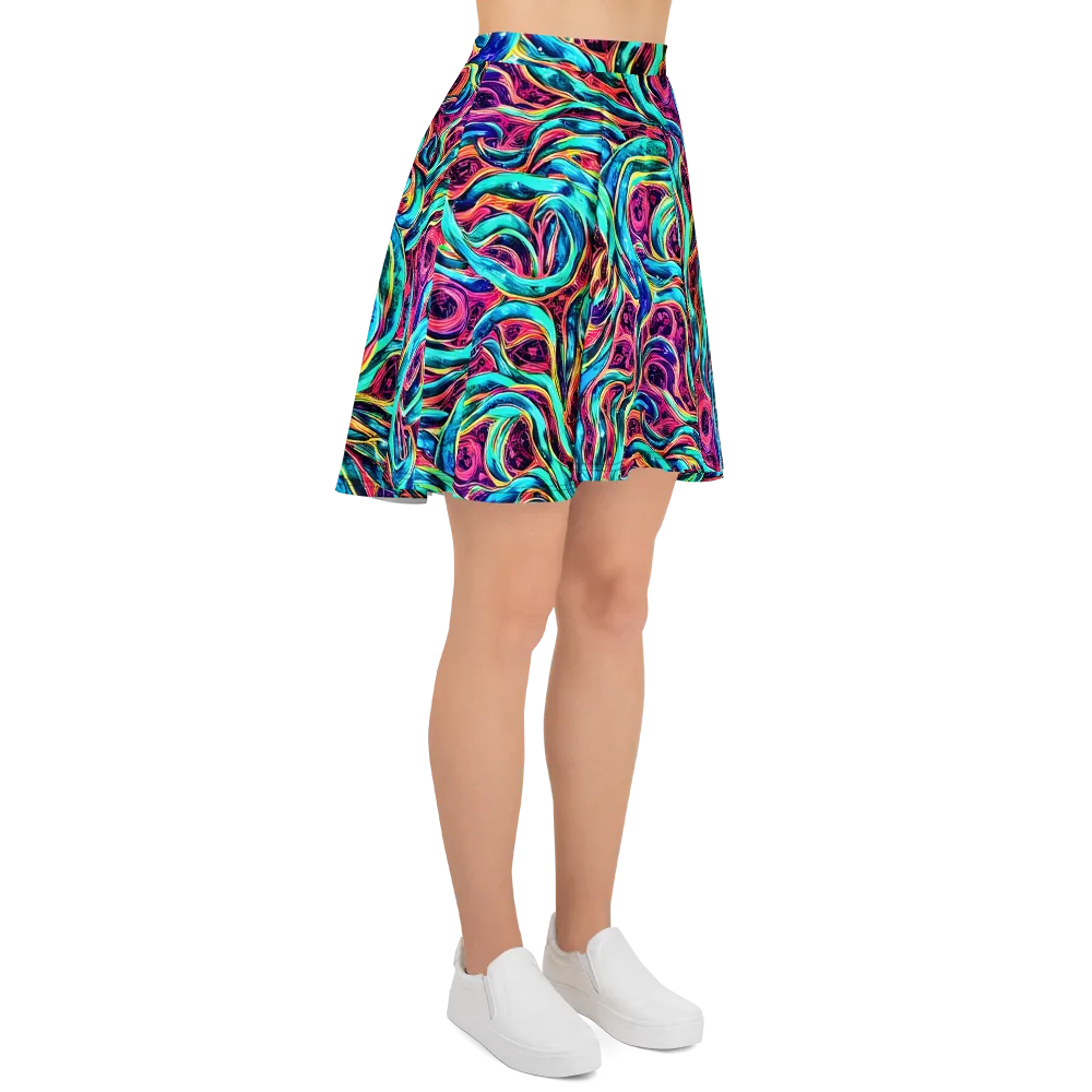 Chromatic Tides on Skater Skirt — Right