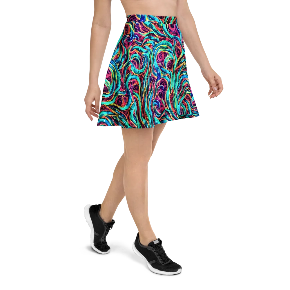 Chromatic Tides on Skater Skirt — Right