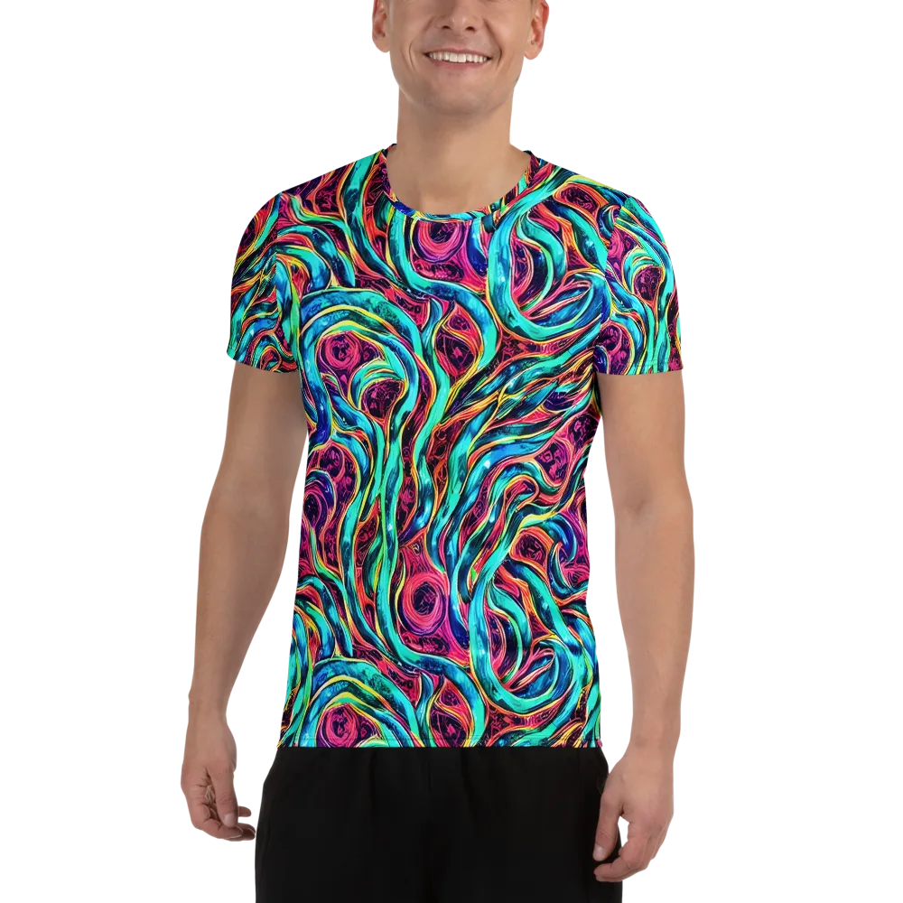 Chromatic Tides on Men's Athletic T-Shirt — Front