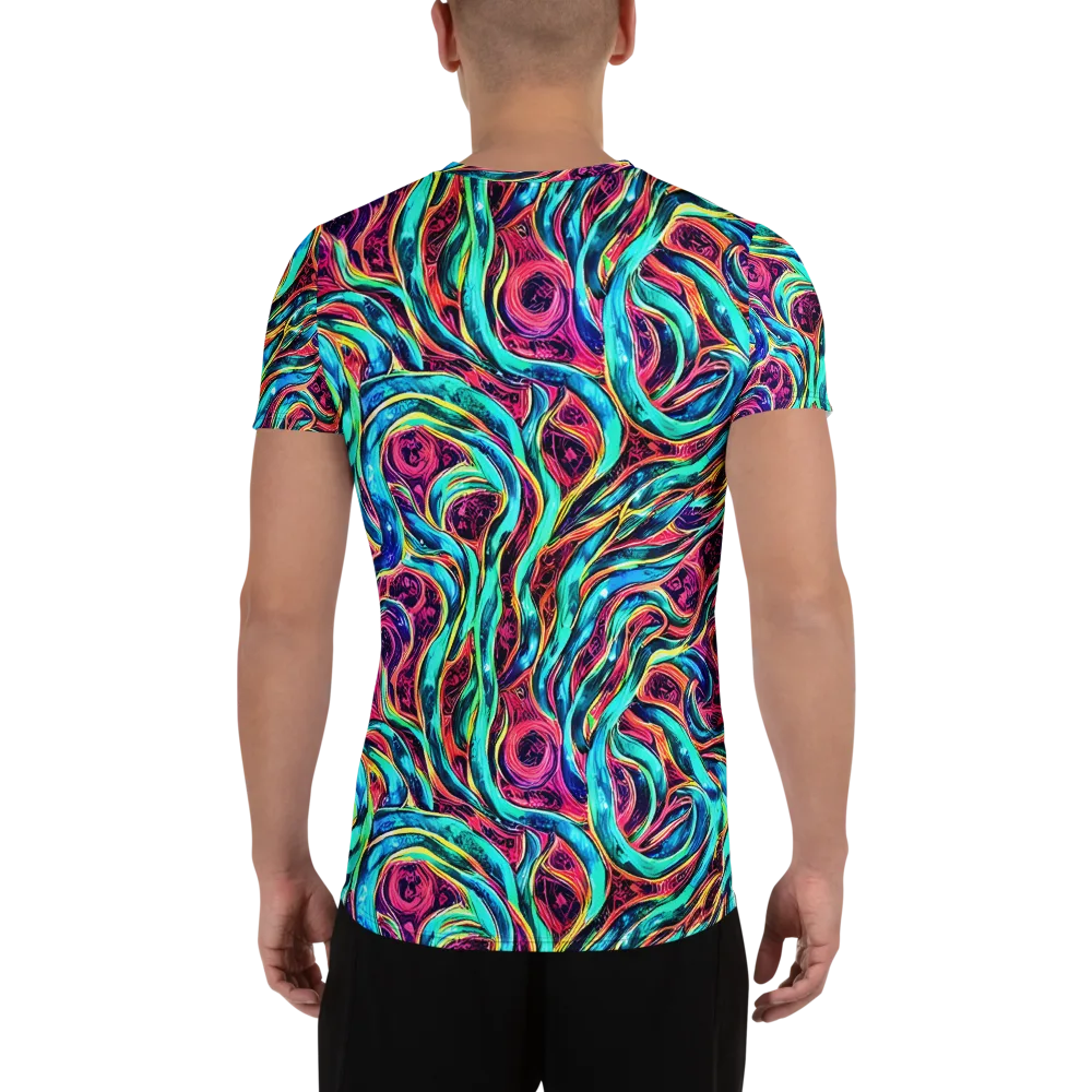Chromatic Tides on Men's Athletic T-Shirt — Back