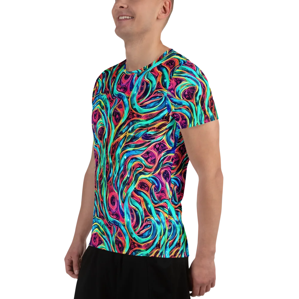Chromatic Tides on Men's Athletic T-Shirt — Left