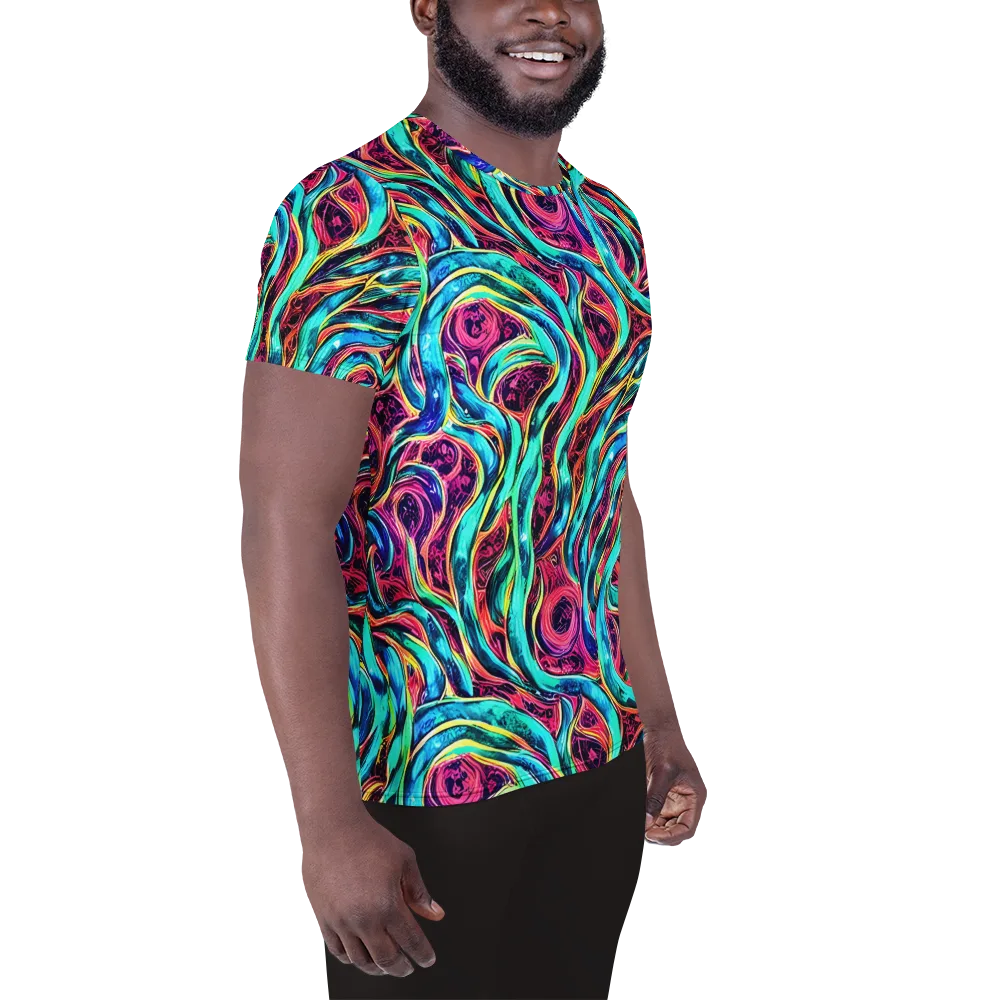 Chromatic Tides on Men's Athletic T-Shirt — Right