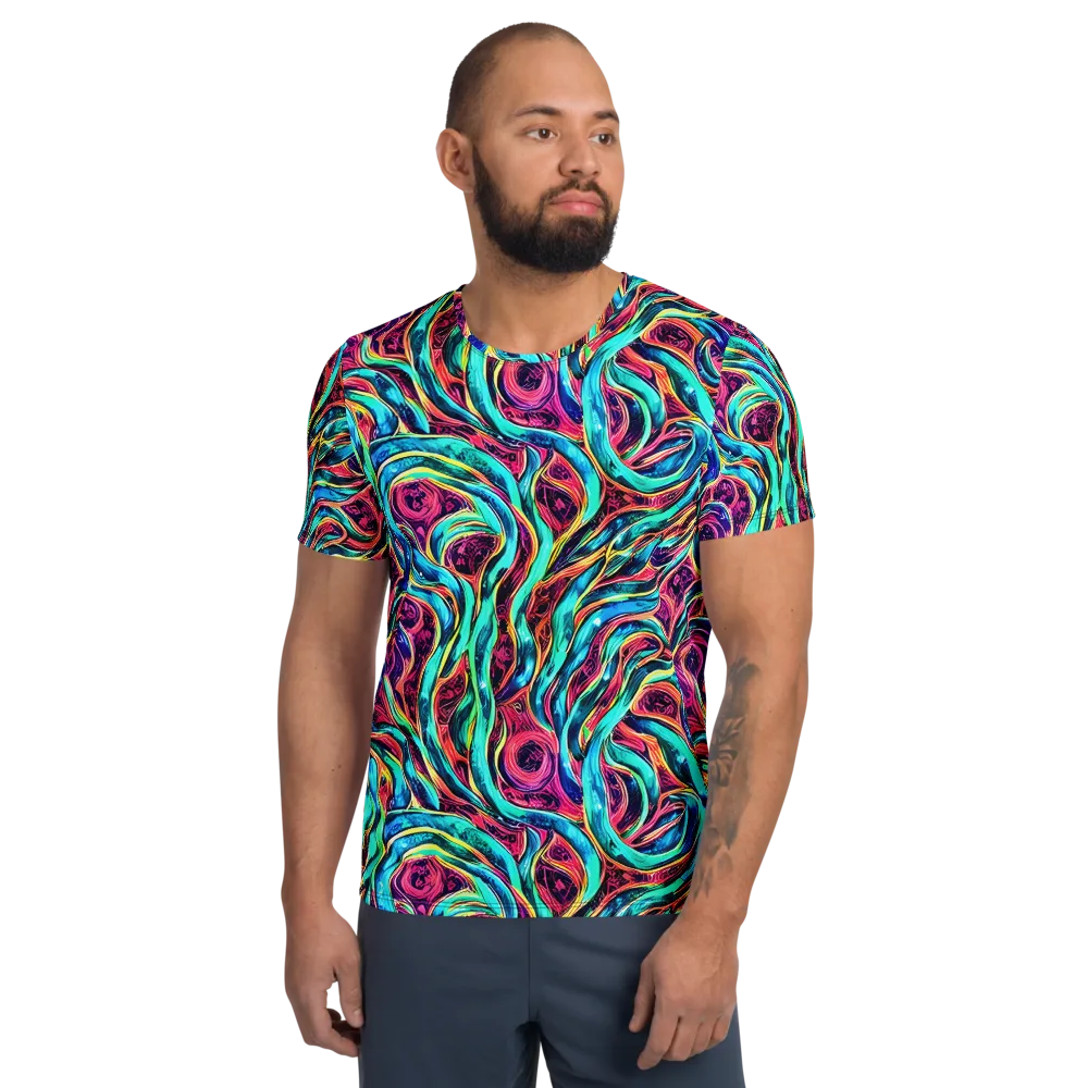 Chromatic Tides on Men's Athletic T-Shirt — Front