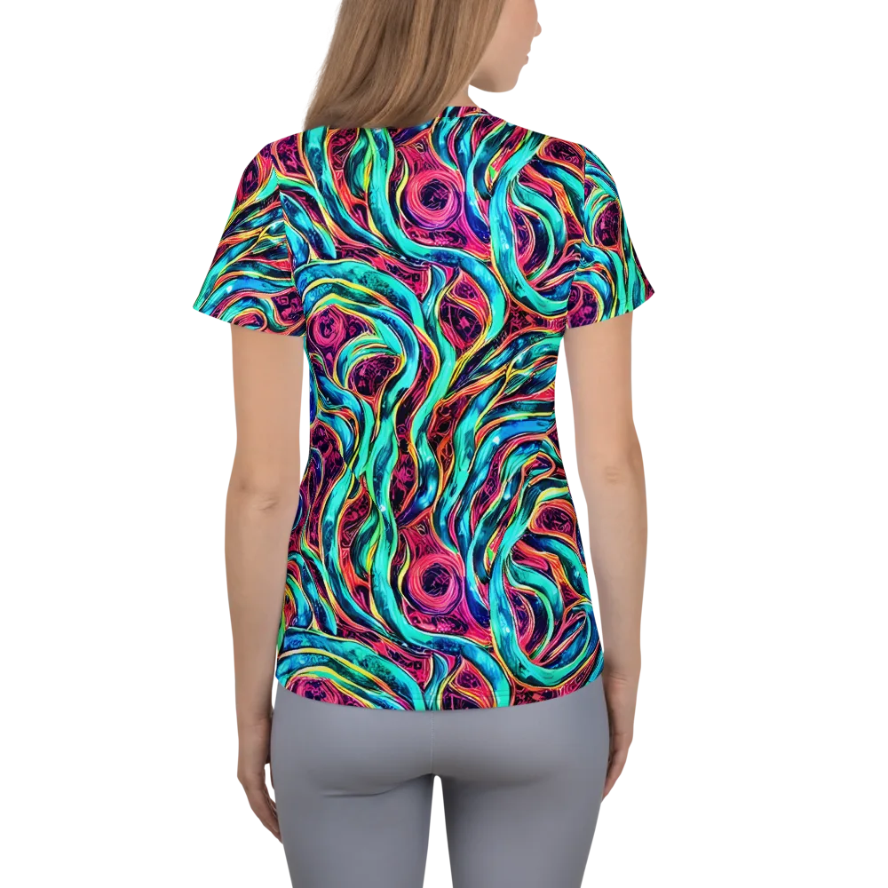 Chromatic Tides on Women's Athletic T-Shirt — Back