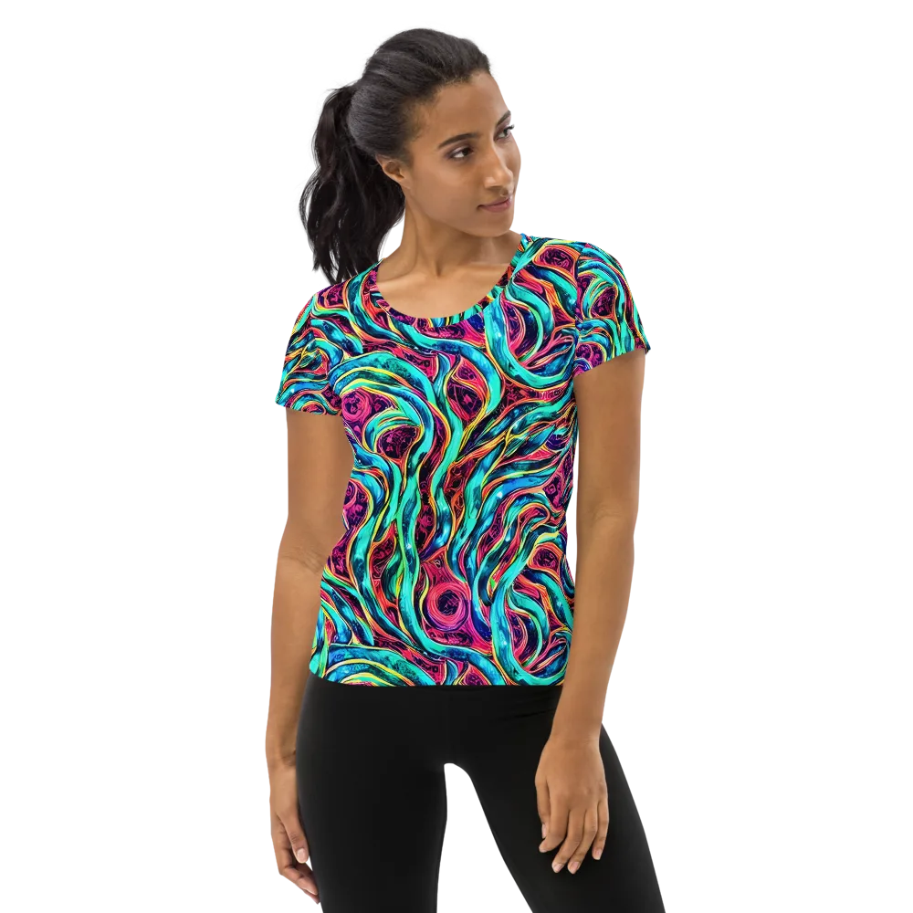 Chromatic Tides on Women's Athletic T-Shirt — Front