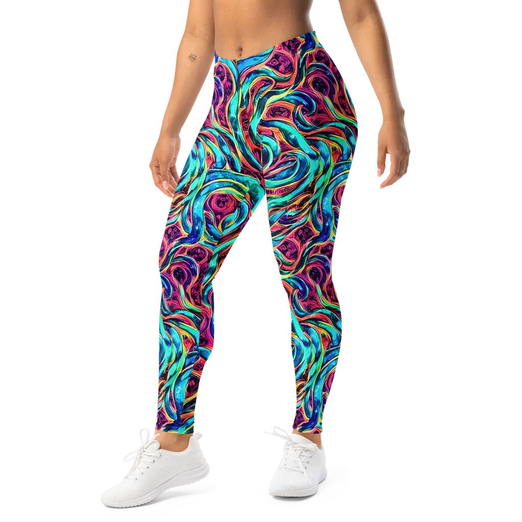Chromatic Tides on Leggings — Left Front