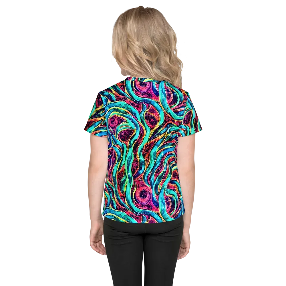 Chromatic Tides on Kids Crew Neck T-Shirt — Back