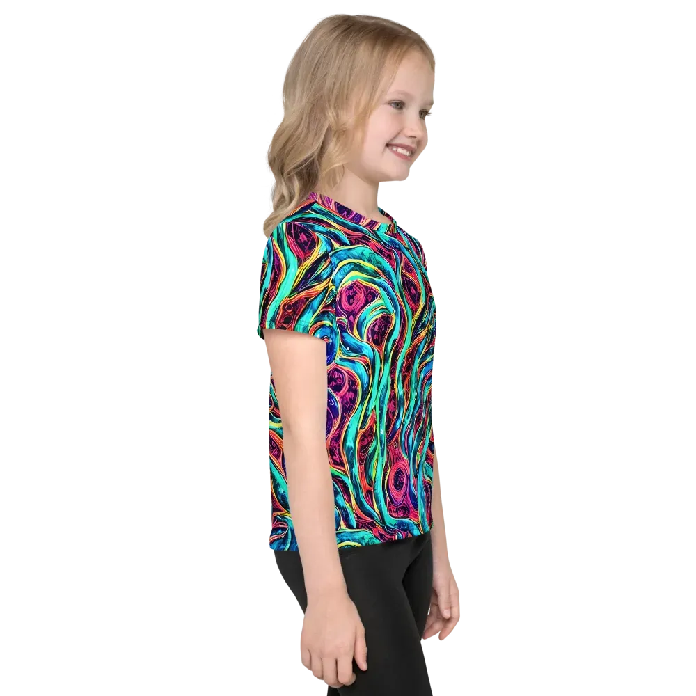 Chromatic Tides on Kids Crew Neck T-Shirt — Right