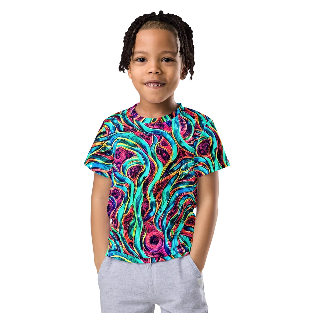 Chromatic Tides on Kids Crew Neck T-Shirt — Front