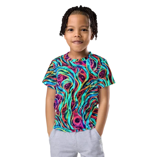 Chromatic Tides on a Kids Crew Neck T-Shirt