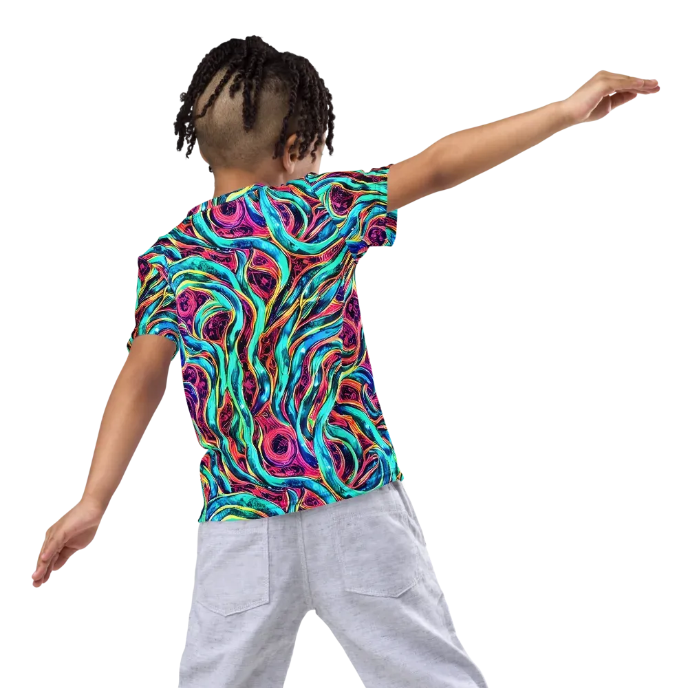 Chromatic Tides on Kids Crew Neck T-Shirt — Back