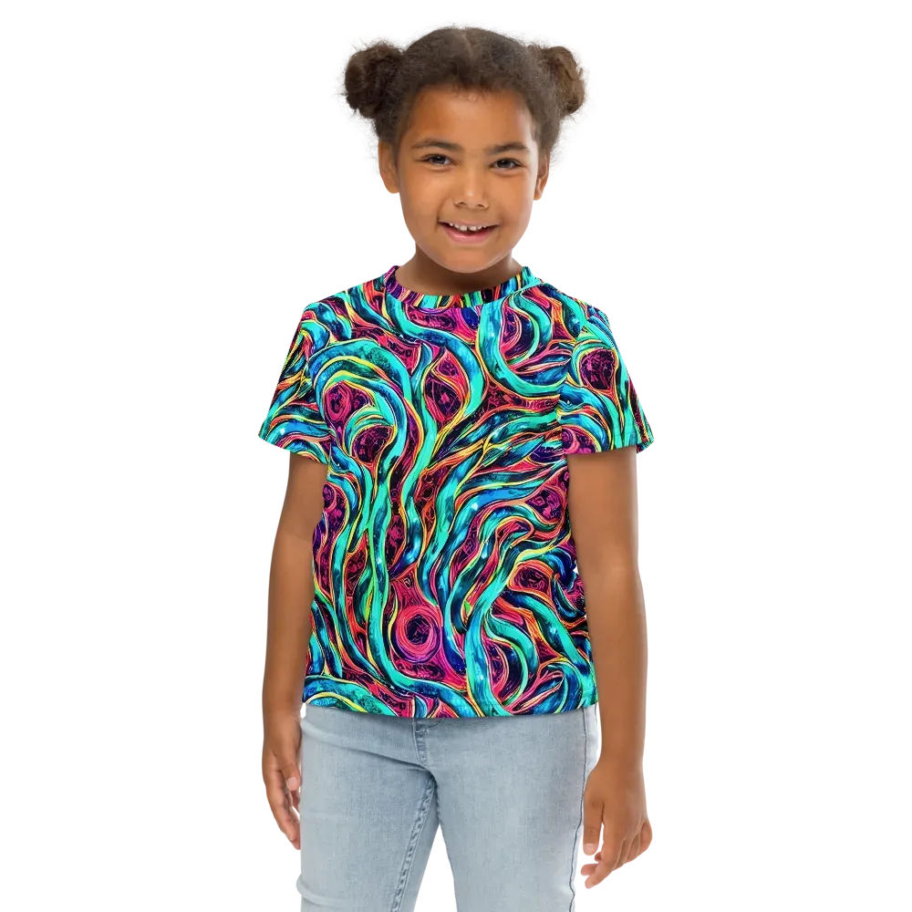 Chromatic Tides on Kids Crew Neck T-Shirt — Front