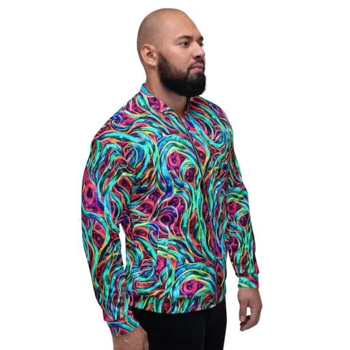 Chromatic Tides on a Bomber Jacket