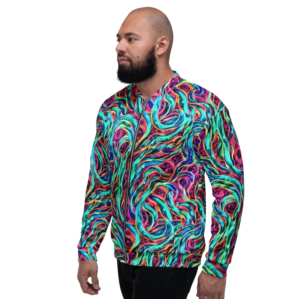 Chromatic Tides on Bomber Jacket — Left