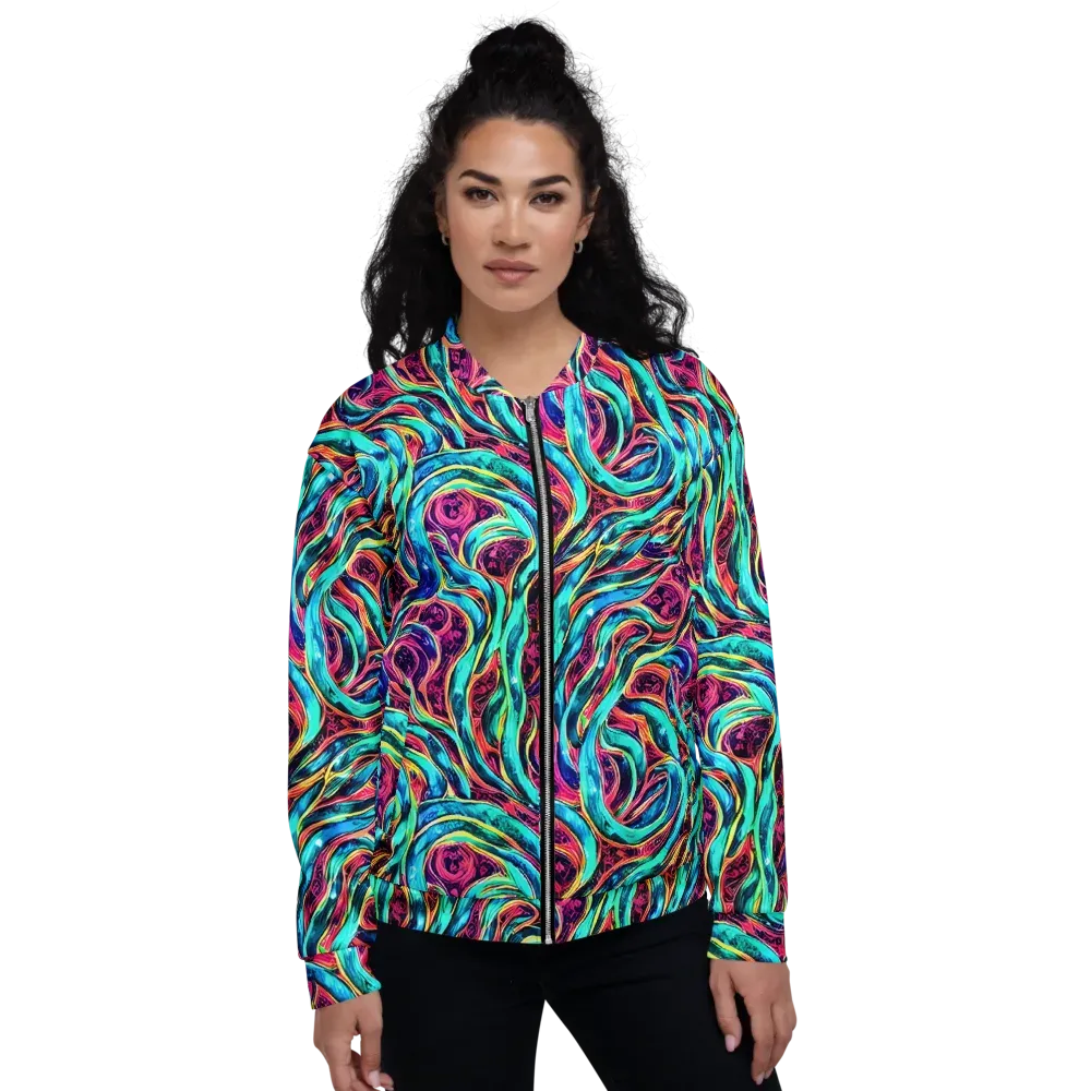 Chromatic Tides on Bomber Jacket — Front