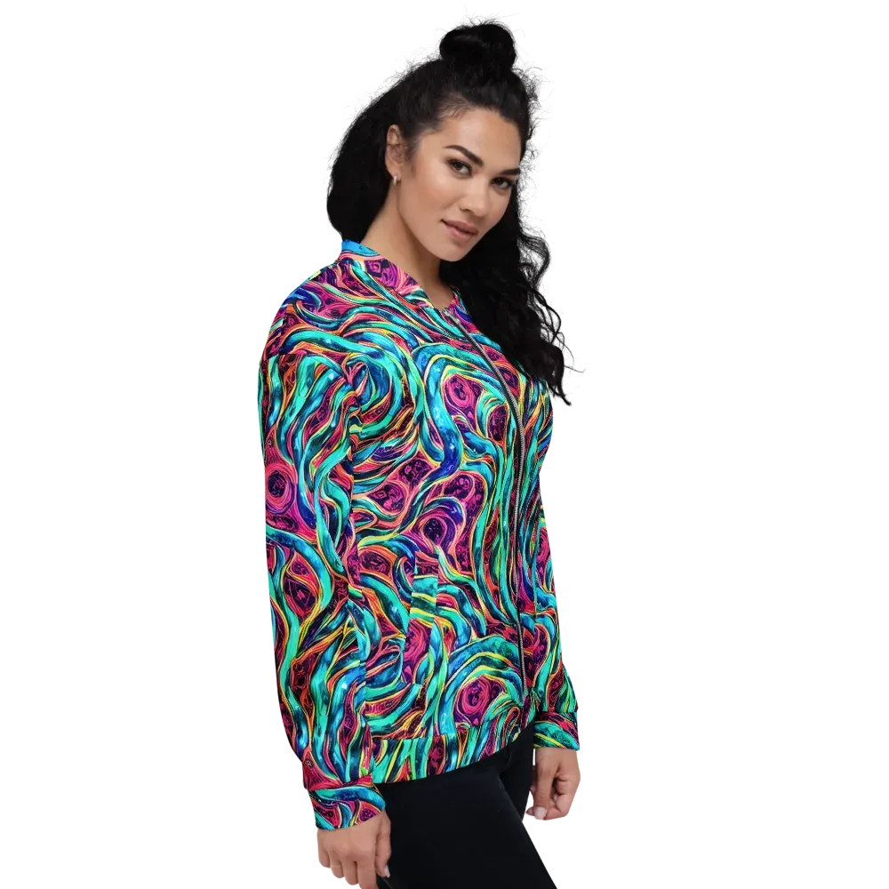 Chromatic Tides on Bomber Jacket — Right