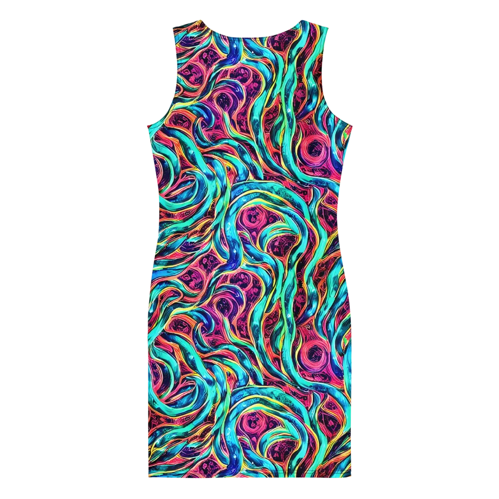 Chromatic Tides on Bodycon Dress — Back