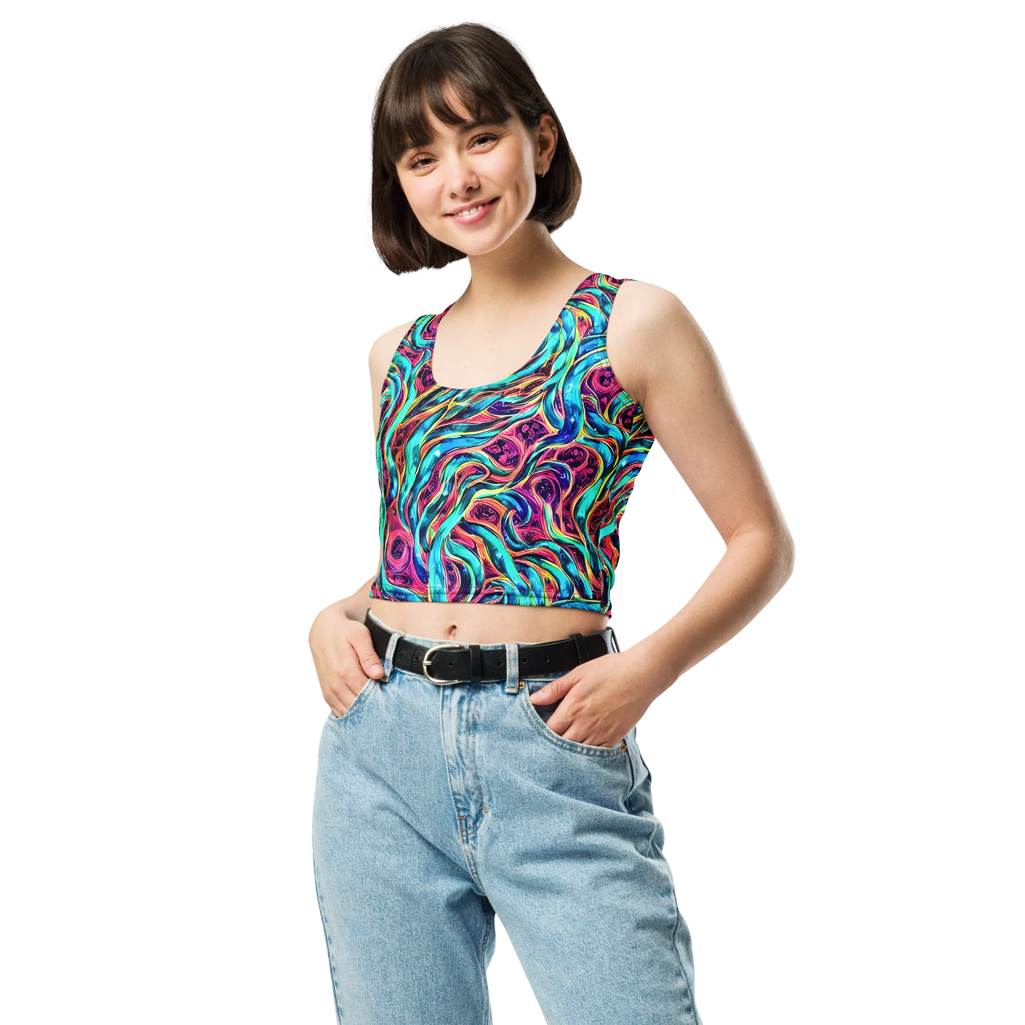 Chromatic Tides on Crop Top — Front