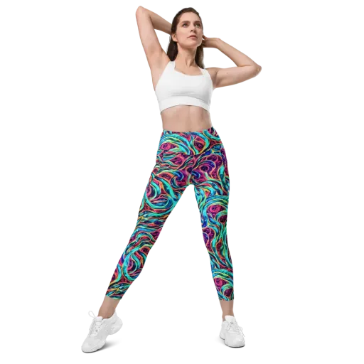 Chromatic Tides on a Leggings with Pockets