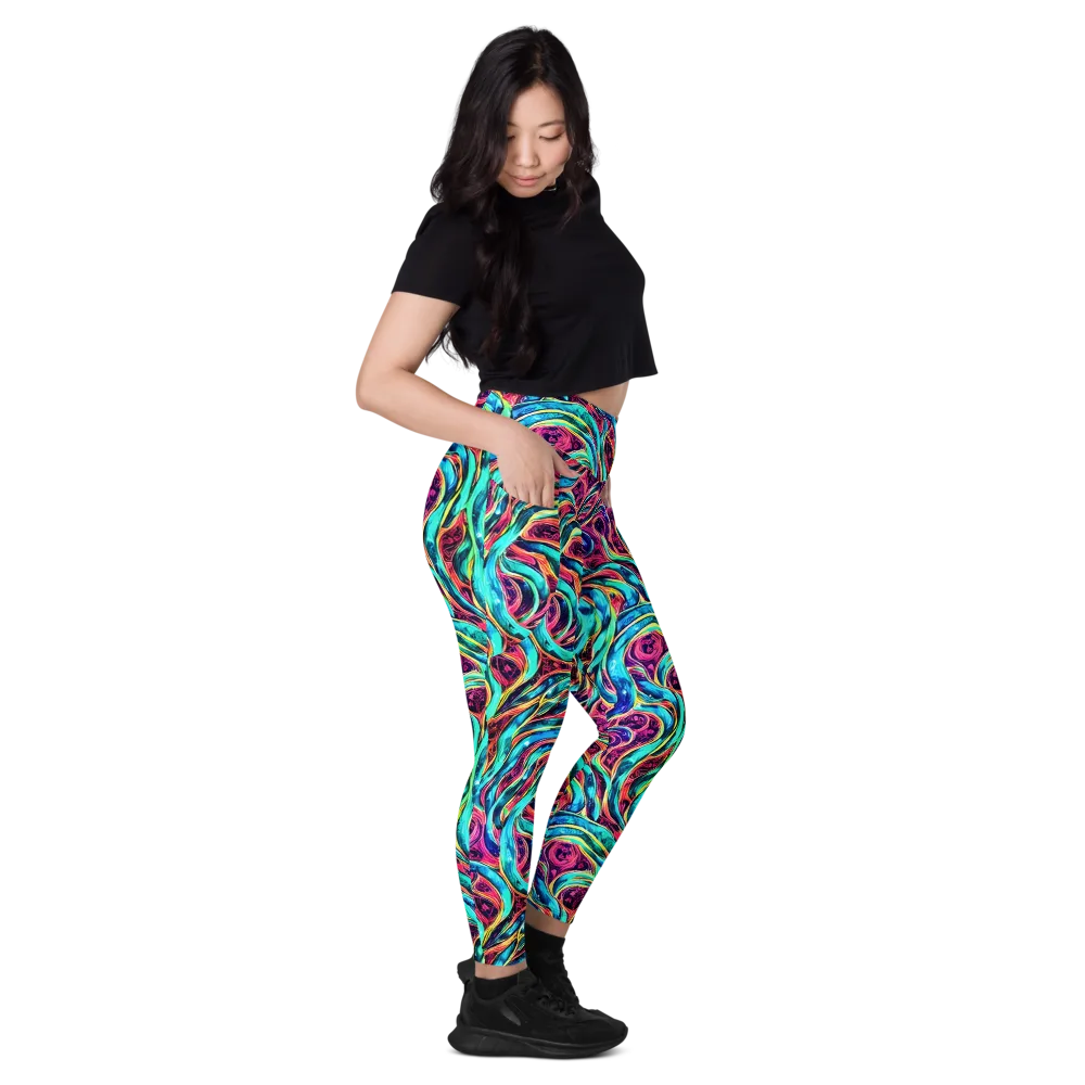 Chromatic Tides on Leggings with Pockets — Right