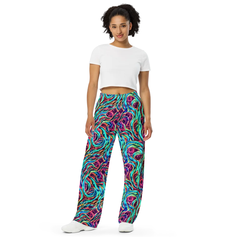 Chromatic Tides on Wide-Leg Pants — Front