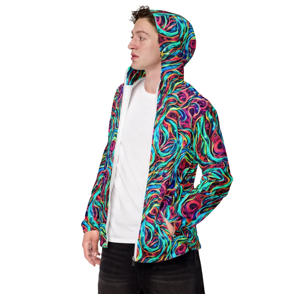 Chromatic Tides on Men's Windbreaker — Left Front