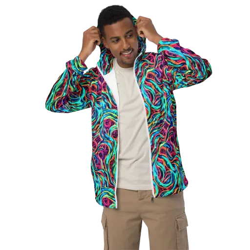 Chromatic Tides on a Men's Windbreaker