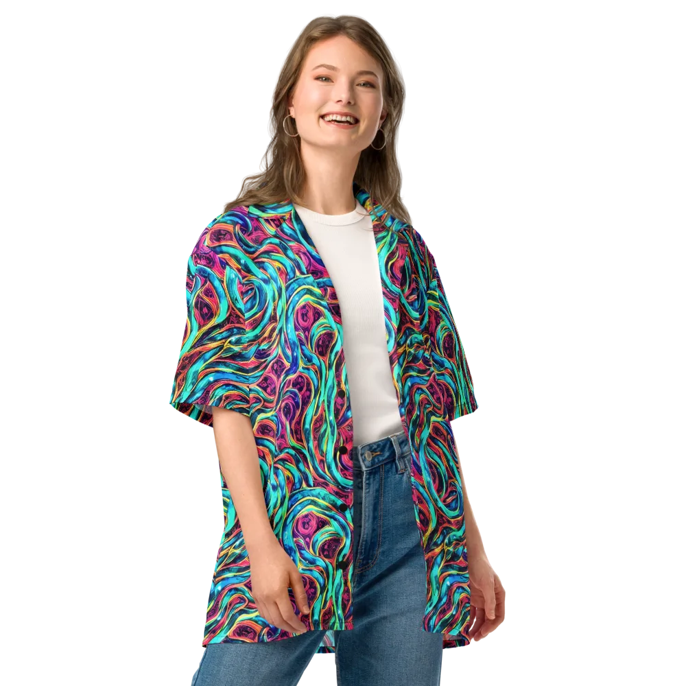 Chromatic Tides on Button Shirt — Front