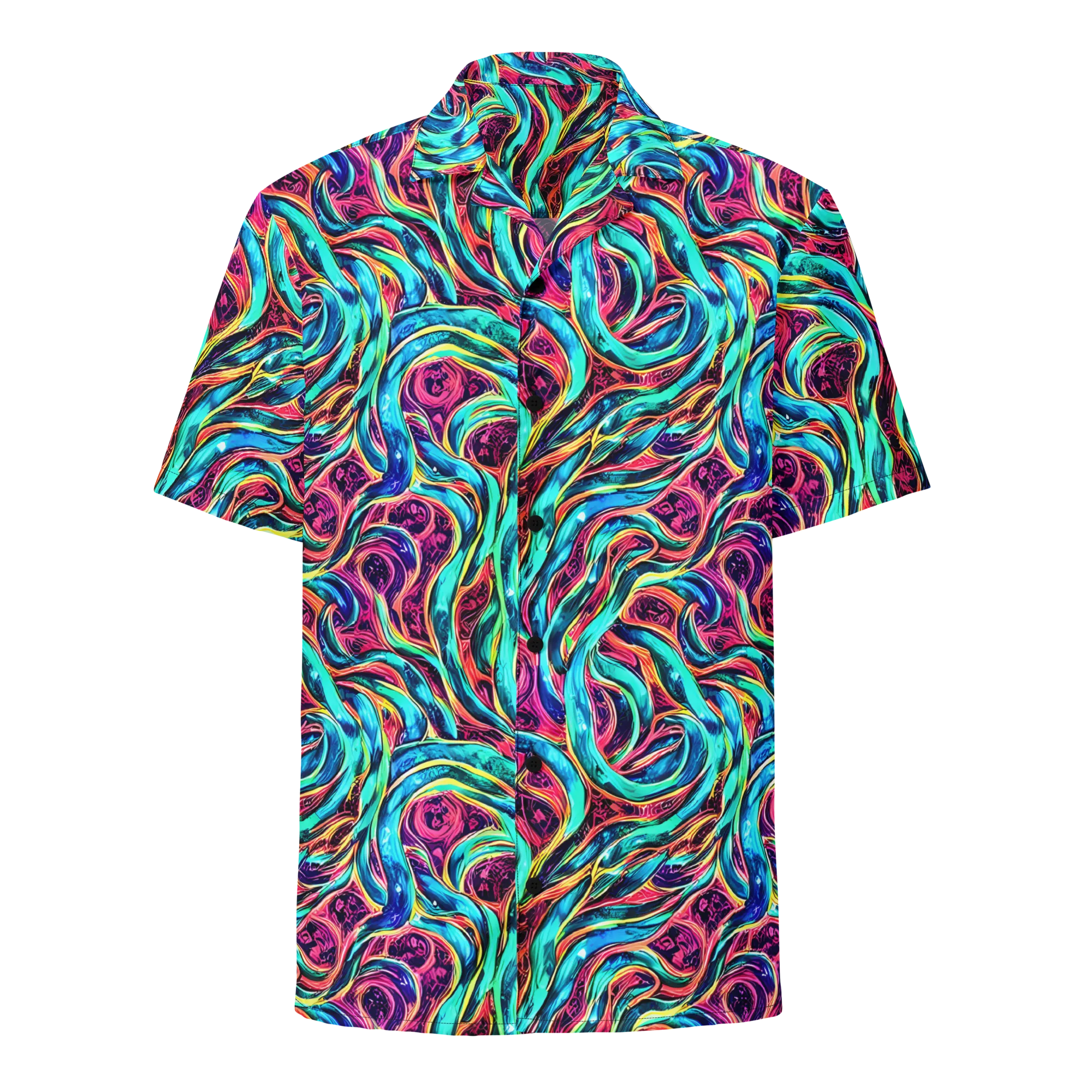 Chromatic Tides on Button Shirt — Front
