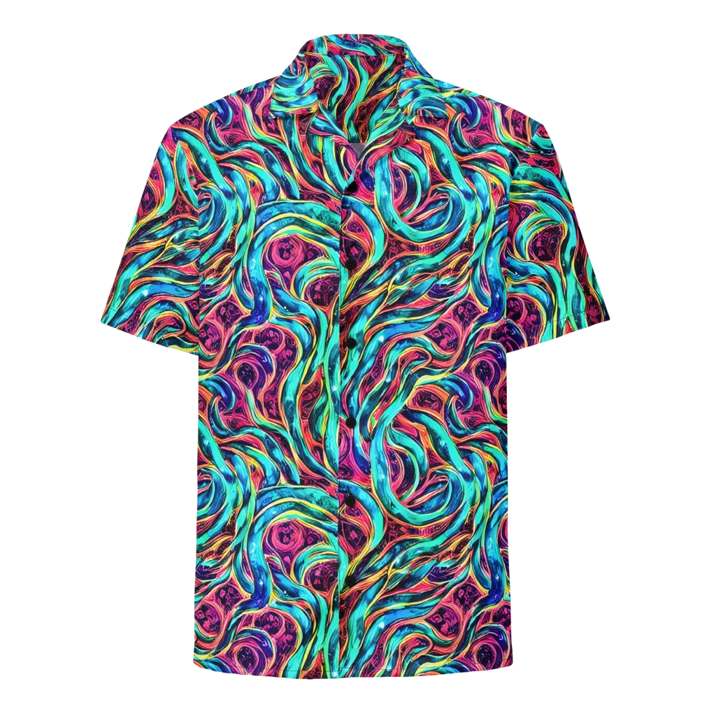 Chromatic Tides on Button Shirt — Front