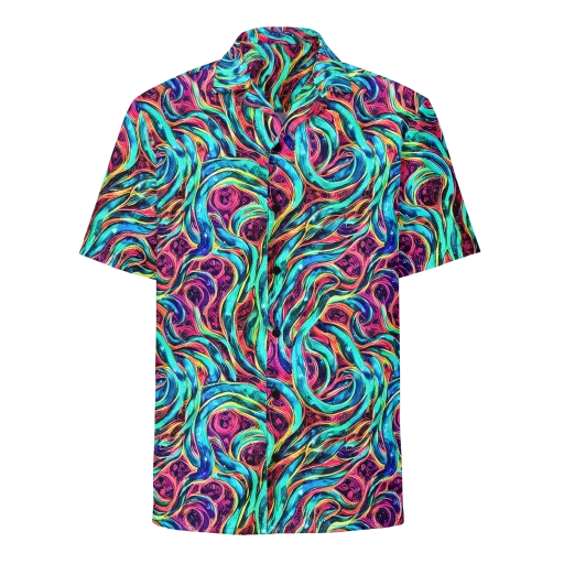 Chromatic Tides on a Button Shirt