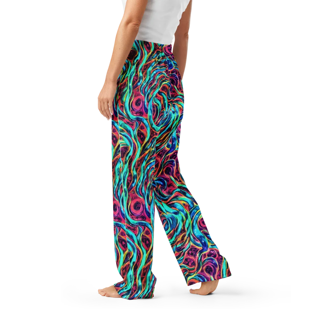 Chromatic Tides on Women's Pajama Pants — Left