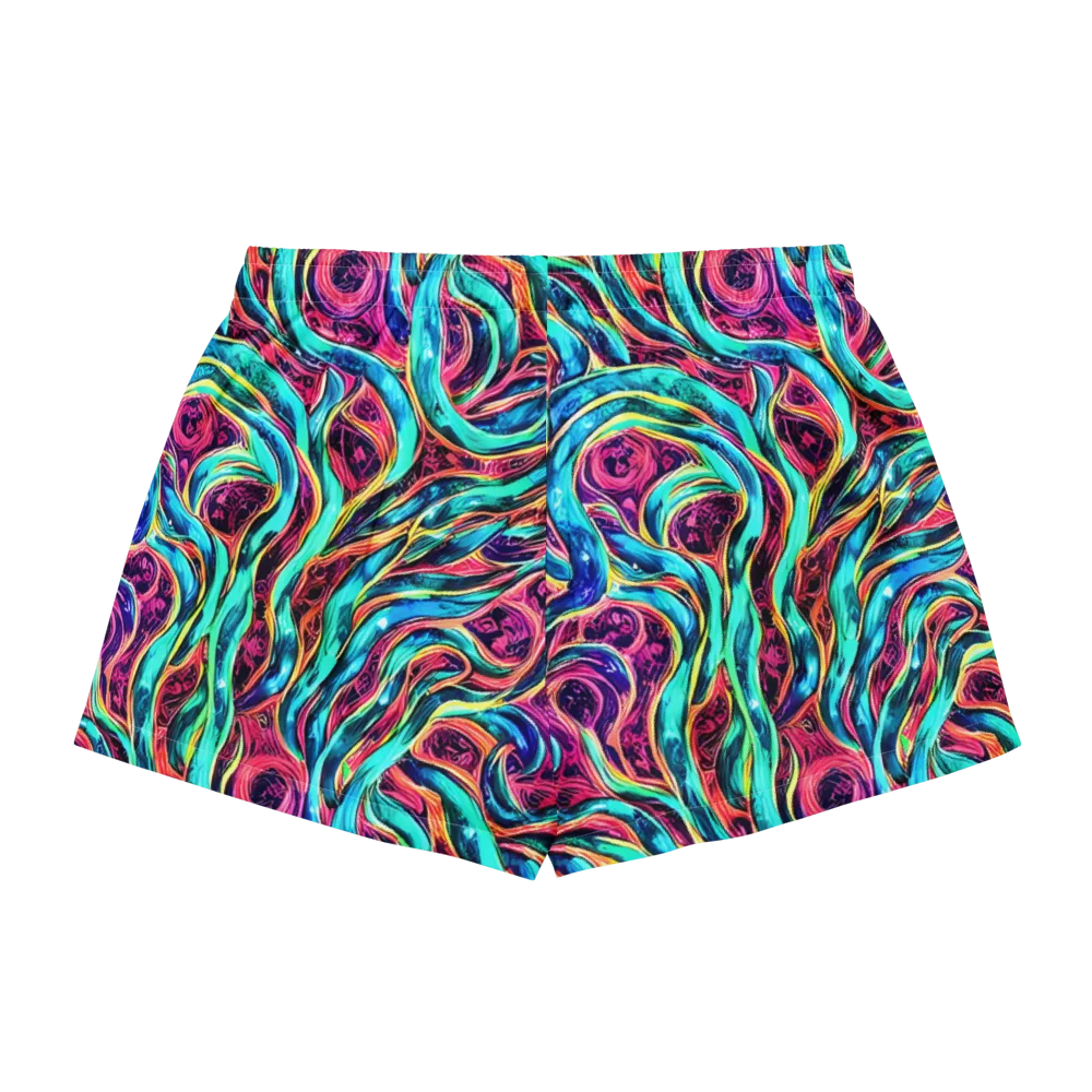 Chromatic Tides on Women's Pajama Shorts — Back