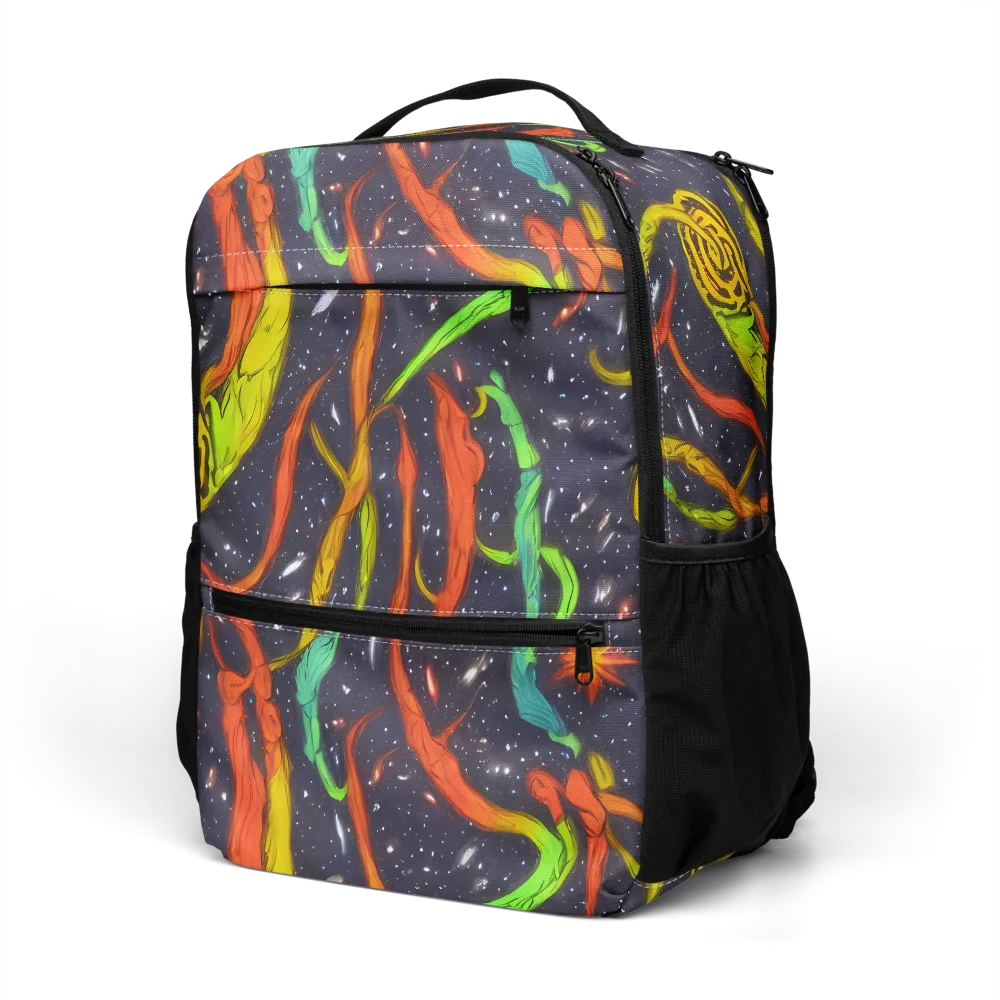 Cosmic Ribbon Riot on Utility Backpack — Left Front