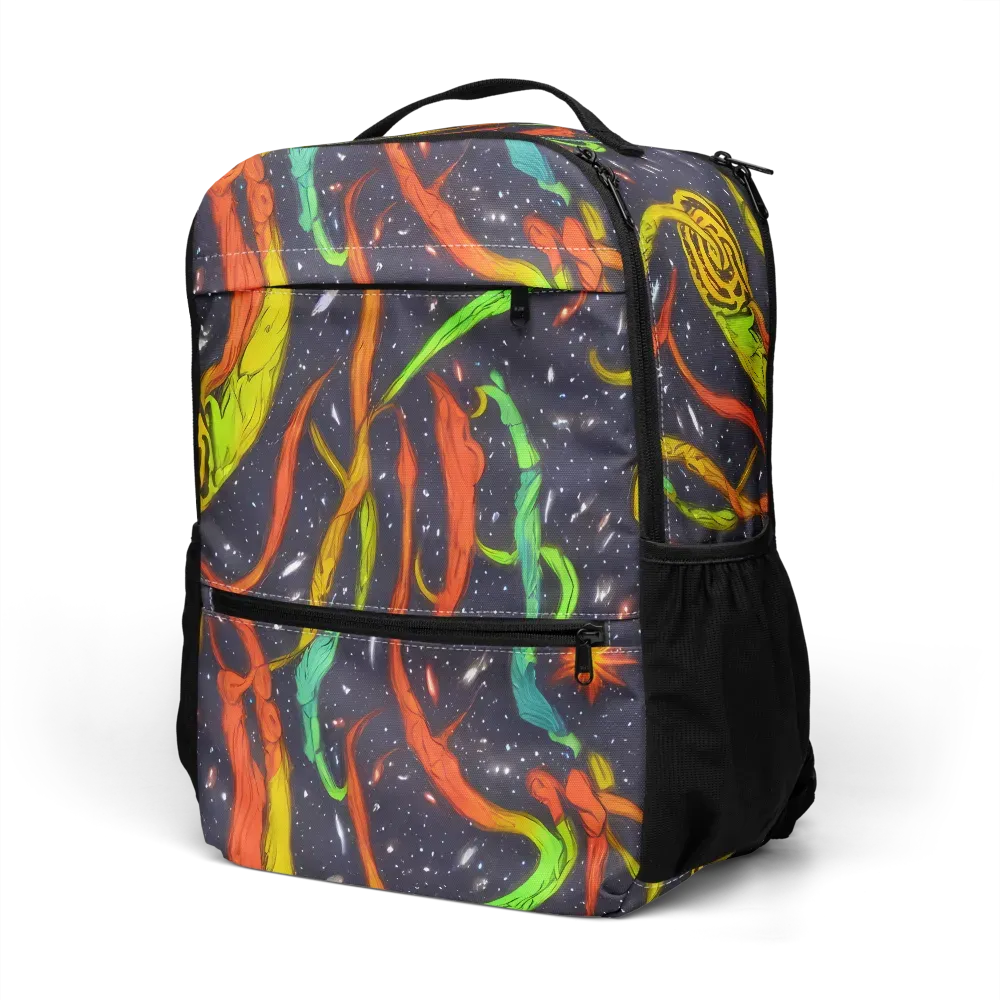 Cosmic Ribbon Riot on Utility Backpack — Left Front