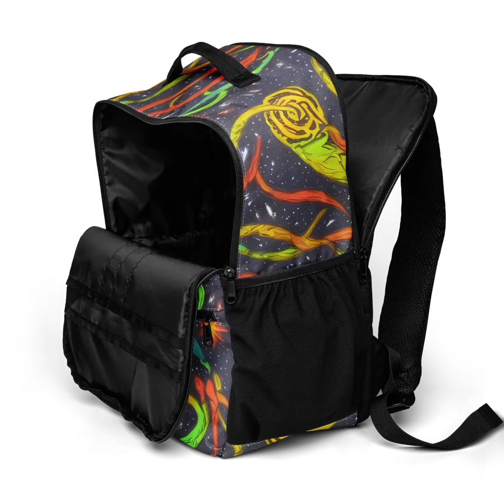 Cosmic Ribbon Riot on Utility Backpack — Product details 2