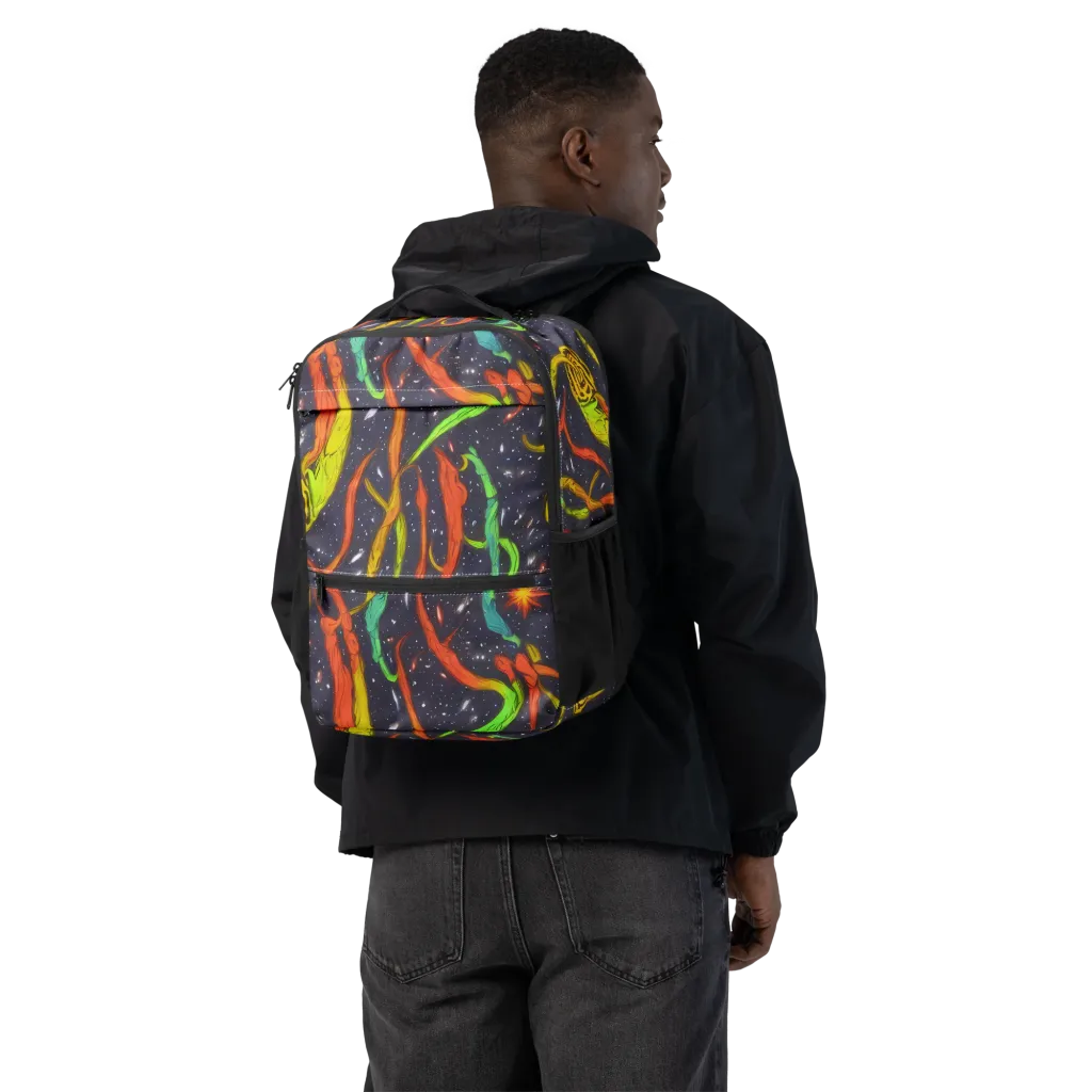 Cosmic Ribbon Riot on Utility Backpack — Back