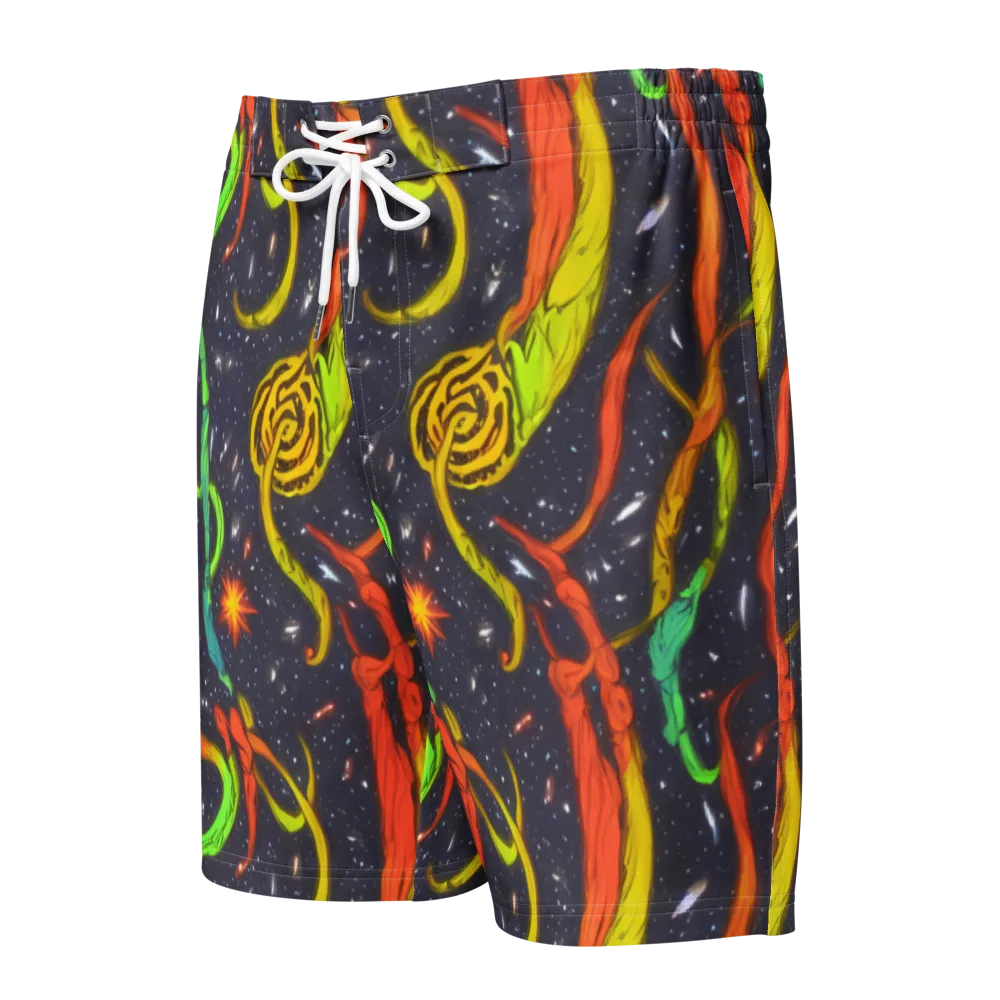 Cosmic Ribbon Riot on Men's Board Shorts — Front