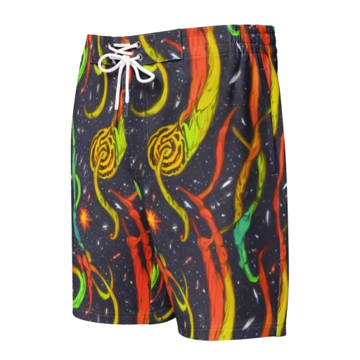 Cosmic Ribbon Riot on a Men's Board Shorts